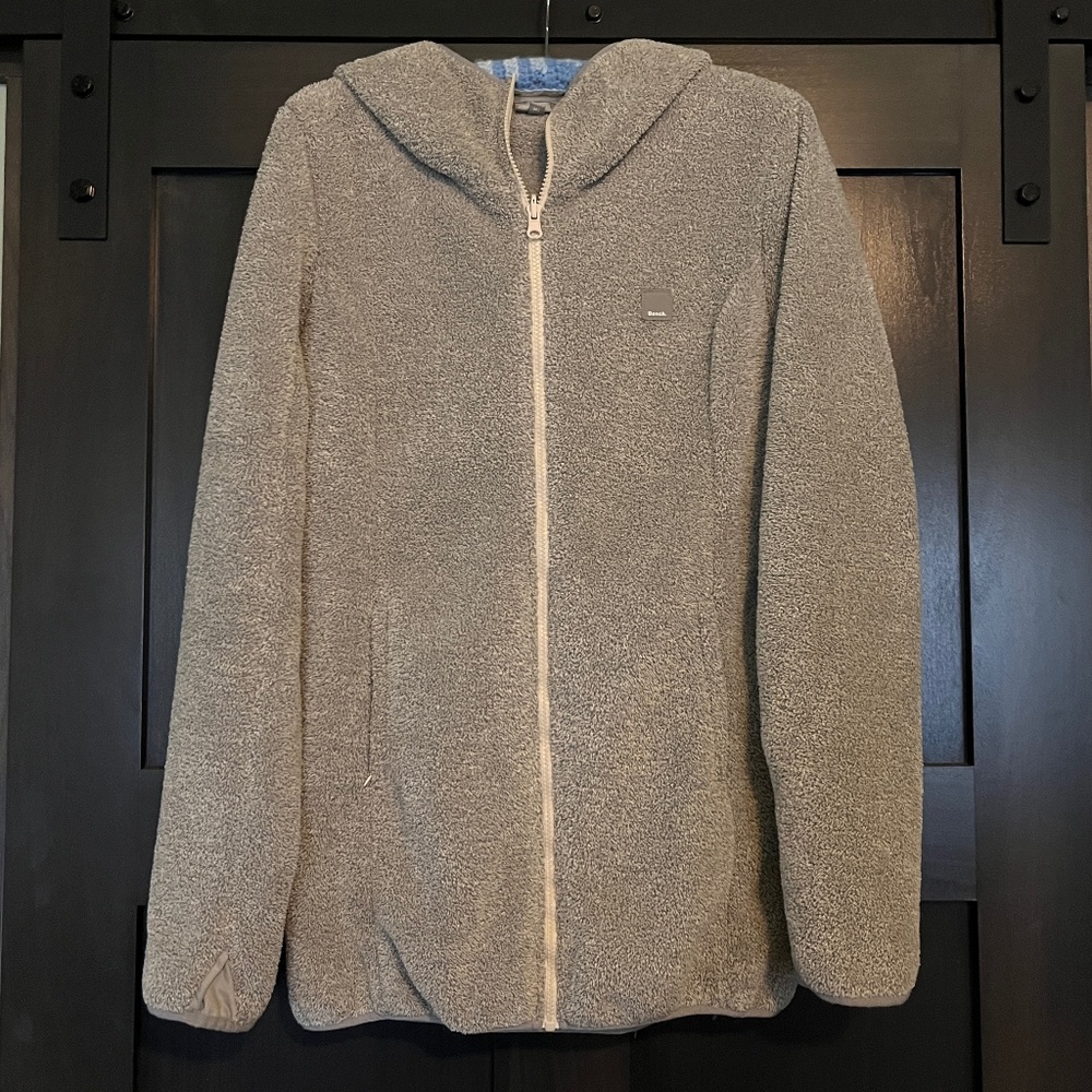 Bench Women's Tan Sherpa Zip-Up Hoodie Size L